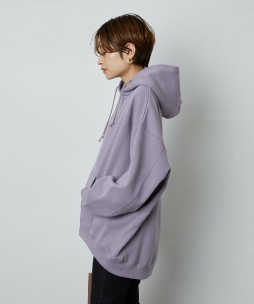 FREAK'S STORE（フリークスストア）の「▽【WEB限定】ヘビーウェイト裏起毛スウェットパーカー(フーディ・トレーナー)（パーカー・レディース・ナチュラル/ライトグレー/グレー/ブラック/ダークブラウン/レッド/マスタード/オリーブ/ブルー/イエロー/ラベンダー・ﾌﾘ-）」の8枚目の写真