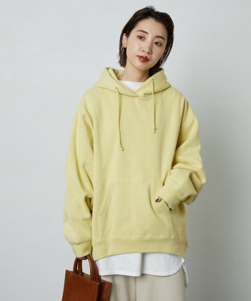 FREAK'S STORE（フリークスストア）の「▽【WEB限定】ヘビーウェイト裏起毛スウェットパーカー(フーディ・トレーナー)（パーカー・レディース・ナチュラル/ライトグレー/グレー/ブラック/ダークブラウン/レッド/マスタード/オリーブ/ブルー/イエロー/ラベンダー・ﾌﾘ-）」の9枚目の写真