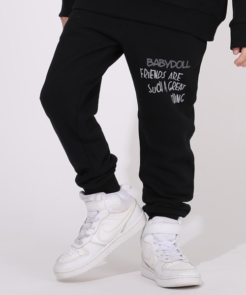BABYDOLL(ベビードール)の「ロゴグラフィティーロングパンツ 5408K (トップス別売)(スウェットパンツ・キッズ・ブラック/ベージュ・80cm/90cm/110cm/100cm/120cm/130cm/140cm)」の2枚目の写真