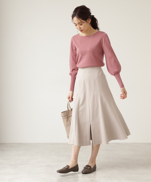 NATURAL BEAUTY BASIC（ナチュラルビューティーベーシック）の「フロントスリットスカート/0171220900（スカート・レディース・ベージュ/ピンク/ブラック・MEDIUM/X-SMALL/SMALL）」の10枚目の写真