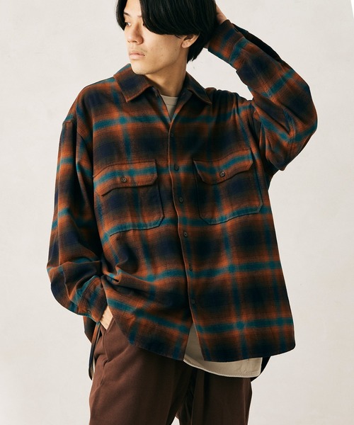PENDLETON（ペンドルトン）の「【PENDLETON/ペンドルトン】SHAGGY CPO オーバーサイズシャツ（シャツ/ブラウス・メンズ・ブラウン/ネイビー/ベージュ・MEDIUM/LARGE）」の18枚目の写真