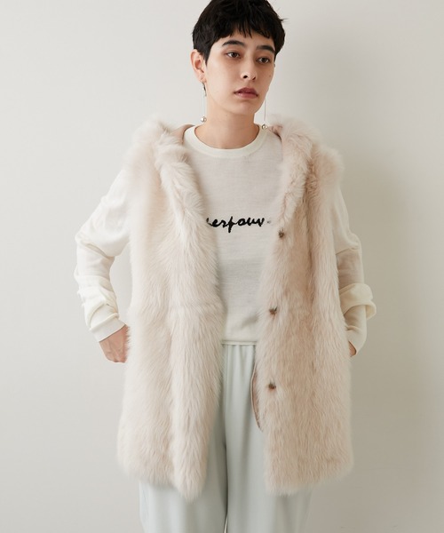 Whim Gazette（ウィムガゼット）の「HOODED FUR ベスト（ベスト）」 - WEAR 