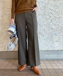 RIVE DROITE | 広がらないスッキリしたシルエットが魅力　メランジツイルストレッチワイドパンツ(スラックス)