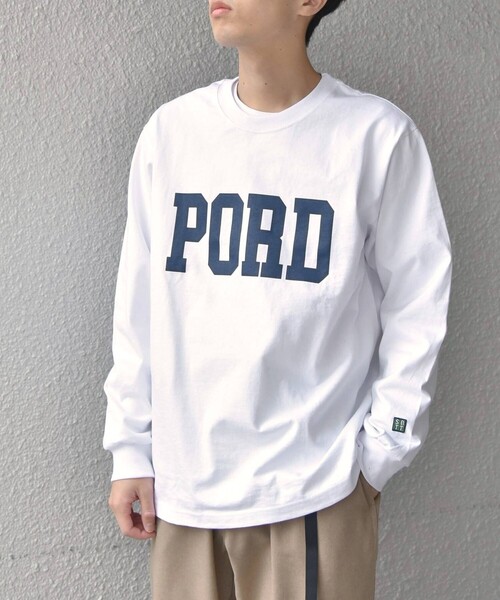 SHIPS any（シップス エニィ）の「SHIPS any :アメリカ製 カレッジ プリント ヘビーウェイト 長袖 Tシャツ ロンT◇（Tシャツ/カットソー・メンズ・ホワイト系その他4/ホワイト系その他3/ネイビー/グレー/ホワイト系その他2/ホワイト系その他・SMALL/MEDIUM/LARGE/X-LARGE）」の7枚目の写真