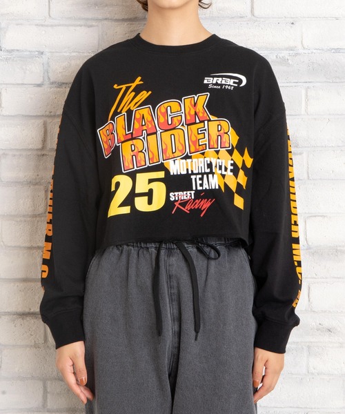 WEGO(ウィゴー)の「WEGO/スリーブプリントショートロンT(Tシャツ/カットソー・レディース・グリーン/ブラック・FREE)」の9枚目の写真