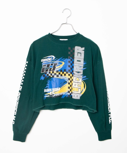 WEGO(ウィゴー)の「WEGO/スリーブプリントショートロンT(Tシャツ/カットソー・レディース・グリーン/ブラック・FREE)」の13枚目の写真