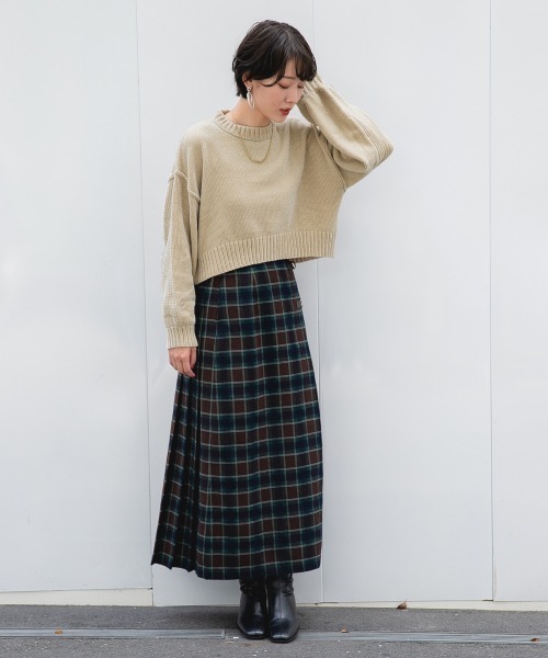 RAGEBLUE（レイジブルー）の「ソデパフモールショートニット/951515（ニット/セーター・レディース・ブラウン/グレー/オフホワイト/ブルー/グリーン/オレンジ/イエロー/パープル・FREE）」の17枚目の写真