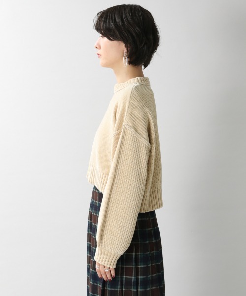 RAGEBLUE（レイジブルー）の「ソデパフモールショートニット/951515（ニット/セーター・レディース・ブラウン/グレー/オフホワイト/ブルー/グリーン/オレンジ/イエロー/パープル・FREE）」の10枚目の写真