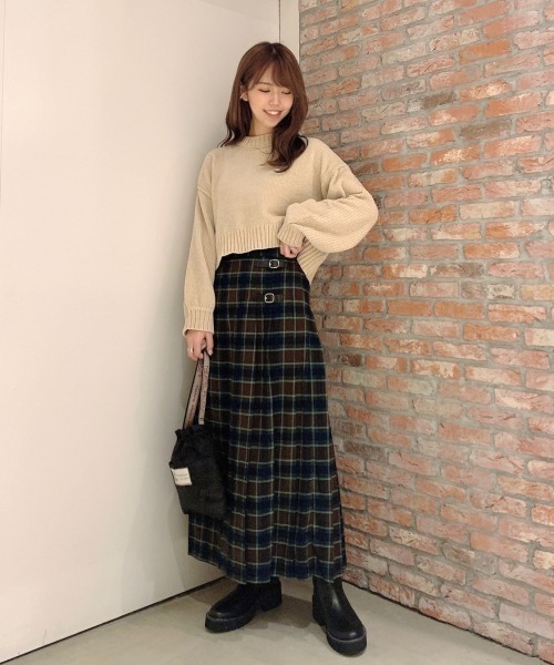 RAGEBLUE（レイジブルー）の「ソデパフモールショートニット/951515（ニット/セーター・レディース・ブラウン/グレー/オフホワイト/ブルー/グリーン/オレンジ/イエロー/パープル・FREE）」の22枚目の写真