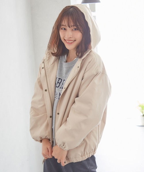 Honeys（ハニーズ）の「マウンテンパーカー（マウンテンパーカー・レディース・ブラック/ベージュ/ネイビー/カーキ/ピンク/グレイッシュベージュ・M/L）」の3枚目の写真