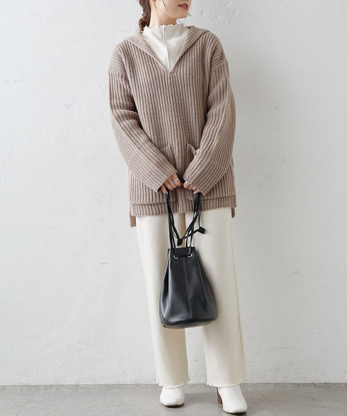 PUAL CE CIN(ピュアルセシン)の「【Du noir】セーラーカラーニットプルオーバー(ニット/セーター・レディース・ブラック/グレー/モカ・FREE)」の13枚目の写真