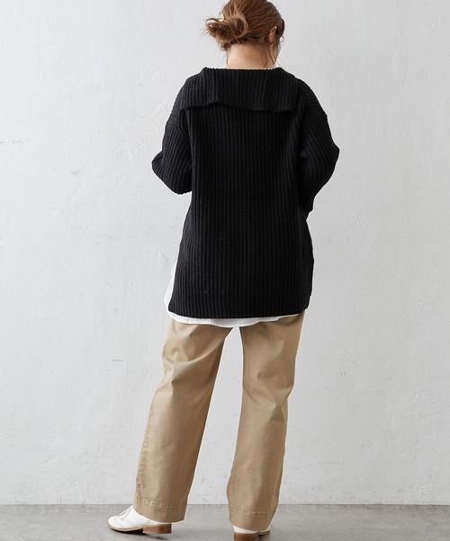 PUAL CE CIN(ピュアルセシン)の「【Du noir】セーラーカラーニットプルオーバー(ニット/セーター・レディース・ブラック/グレー/モカ・FREE)」の11枚目の写真