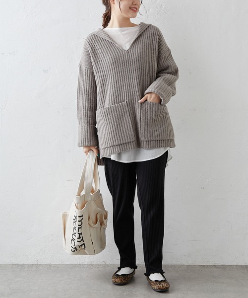 PUAL CE CIN(ピュアルセシン)の「【Du noir】セーラーカラーニットプルオーバー(ニット/セーター・レディース・ブラック/グレー/モカ・FREE)」の16枚目の写真