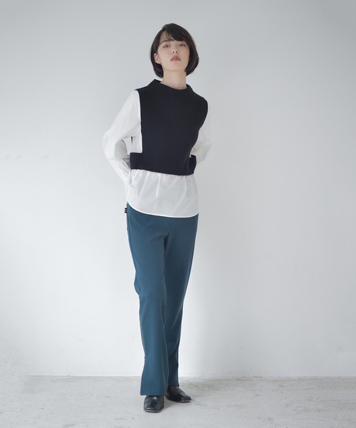 La SRIC（ラスリック）の「La SRIC / アシメドッキングシャツ（シャツ/ブラウス・レディース・オフホワイト/ライトベージュ・38）」の3枚目の写真