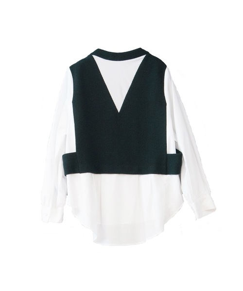 La SRIC（ラスリック）の「La SRIC / アシメドッキングシャツ（シャツ/ブラウス・レディース・オフホワイト/ライトベージュ・38）」の7枚目の写真