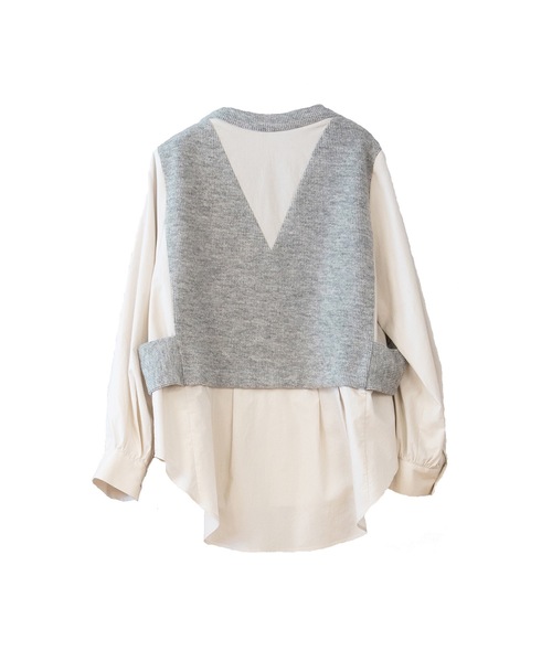 La SRIC（ラスリック）の「La SRIC / アシメドッキングシャツ（シャツ/ブラウス・レディース・オフホワイト/ライトベージュ・38）」の12枚目の写真