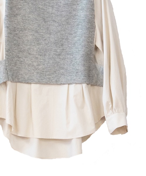 La SRIC（ラスリック）の「La SRIC / アシメドッキングシャツ（シャツ/ブラウス・レディース・オフホワイト/ライトベージュ・38）」の9枚目の写真