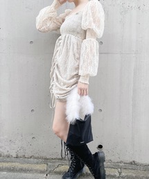 lilLilly | 2WAYレースミニドレス(ワンピース)