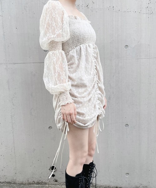 lilLilly 2wayレースミニドレス