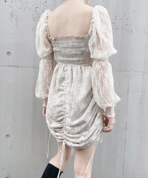 lilLilly(リルリリー)の「2WAYレースミニドレス(ワンピース・レディース・ホワイト/ブラック/ベージュ・FREE)」の10枚目の写真