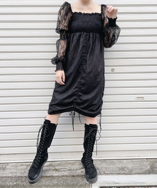 lilLilly(リルリリー)の「2WAYレースミニドレス(ワンピース・レディース・ホワイト/ブラック/ベージュ・FREE)」の15枚目の写真