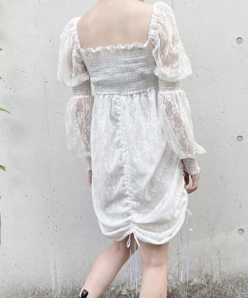 lilLilly(リルリリー)の「2WAYレースミニドレス(ワンピース・レディース・ホワイト/ブラック/ベージュ・FREE)」の20枚目の写真