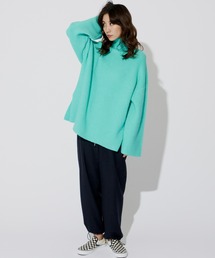 タートルネックBIGニットプルオーバー