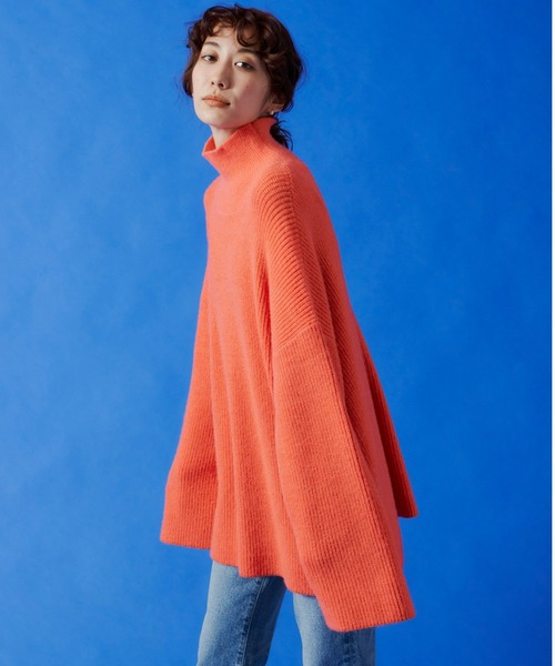 Auntie Rosa Holiday（アンティローザホリデー）の「タートルネックBIGニットプルオーバー（ニット/セーター・レディース・ライトブルー/オフホワイト/コーラルピンク・FREE）」の13枚目の写真