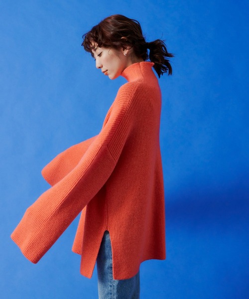 Auntie Rosa Holiday（アンティローザホリデー）の「タートルネックBIGニットプルオーバー（ニット/セーター・レディース・ライトブルー/オフホワイト/コーラルピンク・FREE）」の14枚目の写真