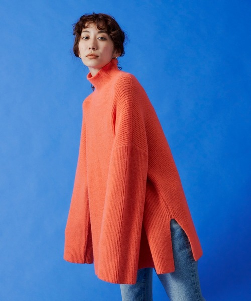 Auntie Rosa Holiday（アンティローザホリデー）の「タートルネックBIGニットプルオーバー（ニット/セーター・レディース・ライトブルー/オフホワイト/コーラルピンク・FREE）」の12枚目の写真