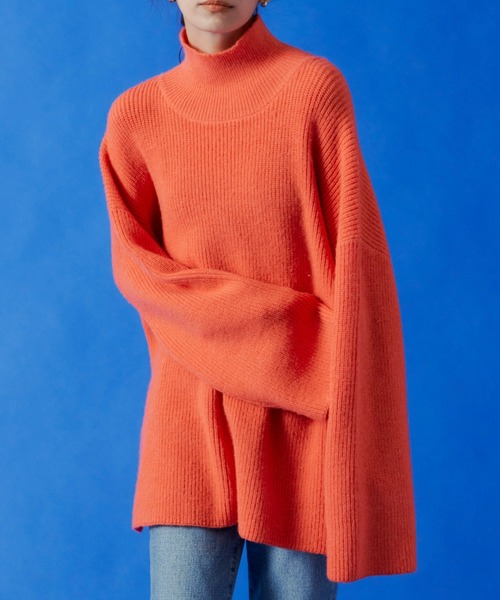 Auntie Rosa Holiday（アンティローザホリデー）の「タートルネックBIGニットプルオーバー（ニット/セーター・レディース・ライトブルー/オフホワイト/コーラルピンク・FREE）」の16枚目の写真