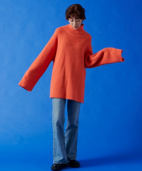 Auntie Rosa Holiday（アンティローザホリデー）の「タートルネックBIGニットプルオーバー（ニット/セーター・レディース・ライトブルー/オフホワイト/コーラルピンク・FREE）」の22枚目の写真