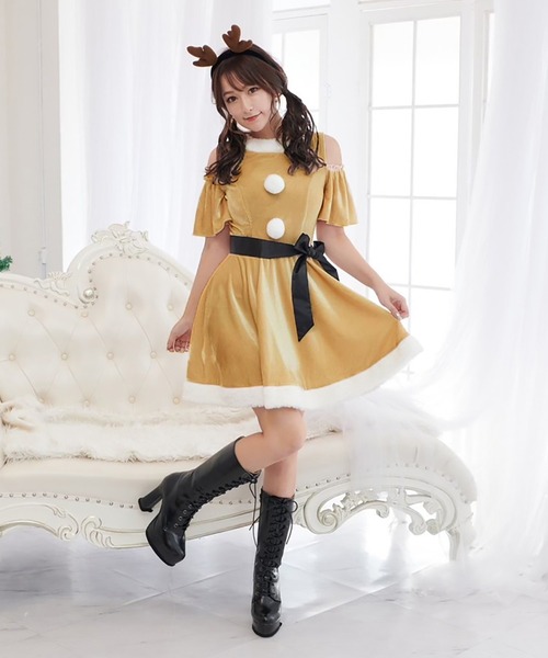 BODYLINE（ボディライン）の「【クリスマス/トナカイコスプレ】しぴたん 肩あきワンピース 3点セット（コスチューム/パーティーグッズ・レディース・その他・FREE）」の7枚目の写真