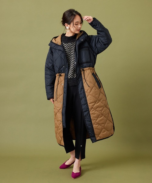 JETSET SOLO PLUS （ジェットセットソロプラス）の「【FONT LAB】ネップ混フェザーヤーン ヘリンボーンニット（ニット/セーター・レディース・ブラック系・FREE）」の8枚目の写真