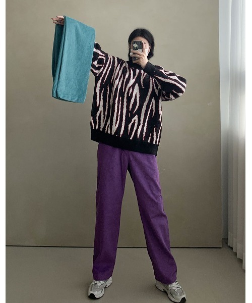 ASCLO（エジュクロ）の「ASCLO コーデュロイワイドパンツ（その他パンツ・メンズ・チャコールグレー/ブラック/ベージュ/パープル/ピンク・FREE）」の4枚目の写真