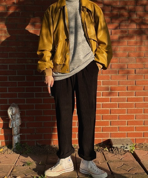 ASCLO（エジュクロ）の「ASCLO コーデュロイワイドパンツ（その他パンツ・メンズ・チャコールグレー/ブラック/ベージュ/パープル/ピンク・FREE）」の2枚目の写真