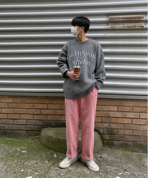 ASCLO（エジュクロ）の「ASCLO コーデュロイワイドパンツ（その他パンツ・メンズ・チャコールグレー/ブラック/ベージュ/パープル/ピンク・FREE）」の13枚目の写真