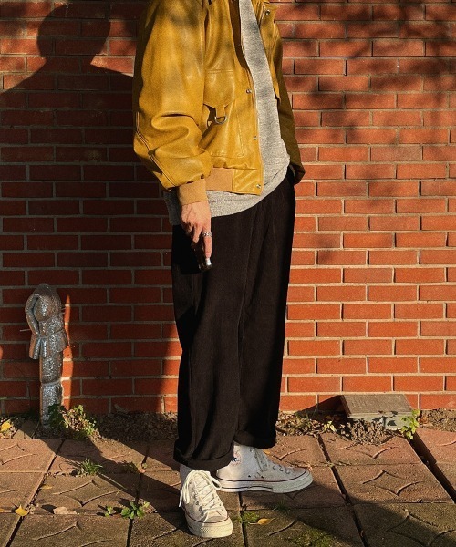 ASCLO（エジュクロ）の「ASCLO コーデュロイワイドパンツ（その他パンツ・メンズ・チャコールグレー/ブラック/ベージュ/パープル/ピンク・FREE）」の9枚目の写真