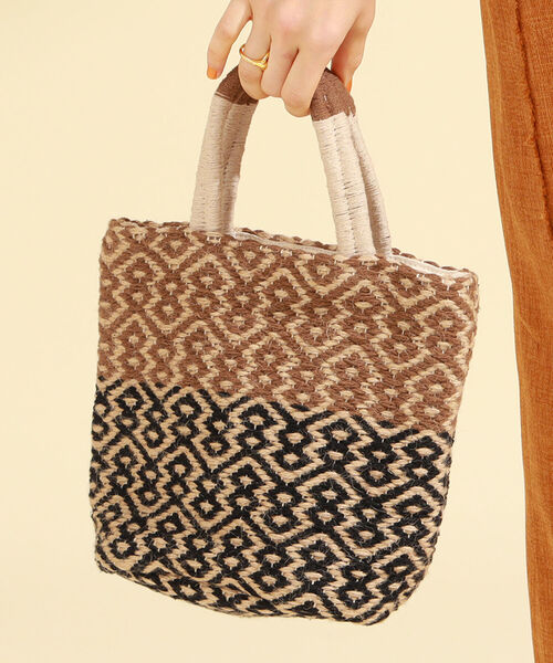 Ray BEAMS(レイビームス)の「beej × Ray BEAMS / 別注 バスケット バッグ(かごバッグ・レディース・ダークブラウン/その他・ONE SIZE)」の1枚目の写真