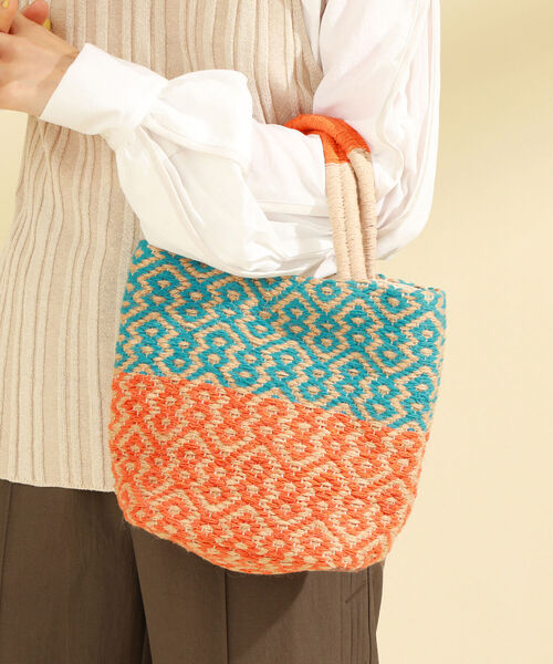 Ray BEAMS(レイビームス)の「beej × Ray BEAMS / 別注 バスケット バッグ(かごバッグ・レディース・ダークブラウン/その他・ONE SIZE)」の2枚目の写真