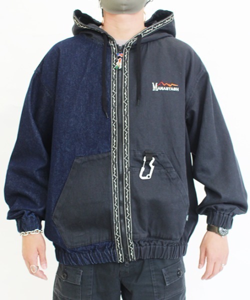 MANASTASH(マナスタッシュ)の「MANASTASH/マナスタッシュ CHILLIWACK ZIP HOODIE チリワックジップフーディー 7122036(ブルゾン・メンズ・ブラック/その他/ナチュラル/インディゴブルー・MEDIUM/LARGE/X-LARGE)」の4枚目の写真