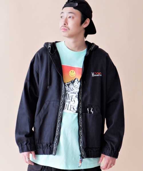 MANASTASH(マナスタッシュ)の「MANASTASH/マナスタッシュ CHILLIWACK ZIP HOODIE チリワックジップフーディー 7122036(ブルゾン・メンズ・ブラック/その他/ナチュラル/インディゴブルー・MEDIUM/LARGE/X-LARGE)」の2枚目の写真