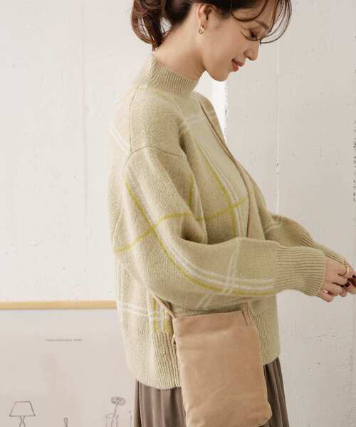 URBAN RESEARCH DOORS（アーバンリサーチドアーズ）の「カラーチェックニット（ニット/セーター・レディース・ベージュ系その他/ブルー系その他・ONE）」の14枚目の写真