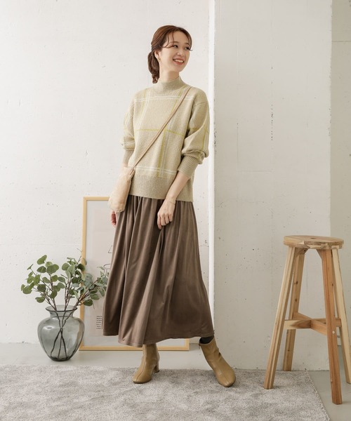 URBAN RESEARCH DOORS（アーバンリサーチドアーズ）の「カラーチェックニット（ニット/セーター・レディース・ベージュ系その他/ブルー系その他・ONE）」の5枚目の写真