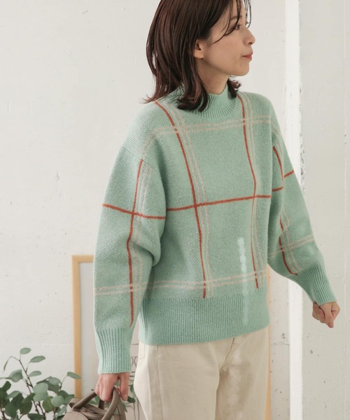 URBAN RESEARCH DOORS（アーバンリサーチドアーズ）の「カラーチェックニット（ニット/セーター・レディース・ベージュ系その他/ブルー系その他・ONE）」の8枚目の写真