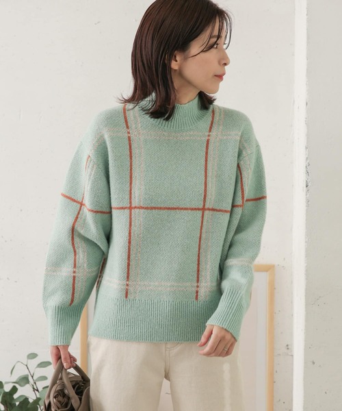 URBAN RESEARCH DOORS（アーバンリサーチドアーズ）の「カラーチェックニット（ニット/セーター・レディース・ベージュ系その他/ブルー系その他・ONE）」の9枚目の写真