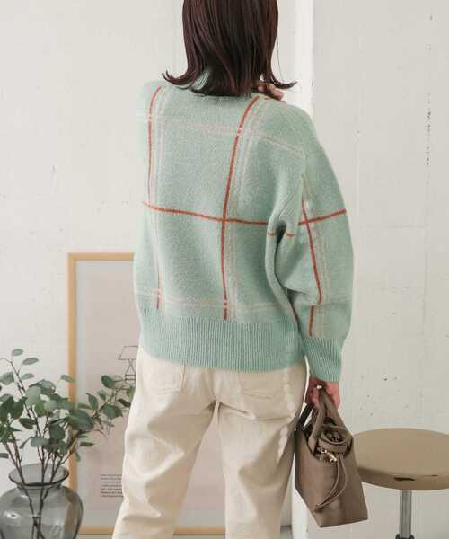 URBAN RESEARCH DOORS（アーバンリサーチドアーズ）の「カラーチェックニット（ニット/セーター・レディース・ベージュ系その他/ブルー系その他・ONE）」の10枚目の写真