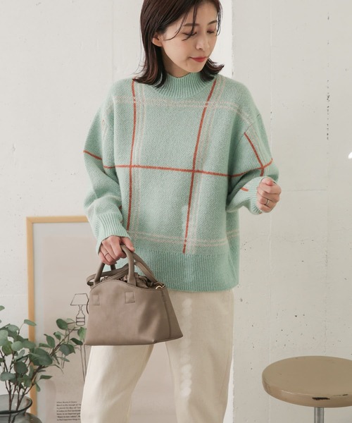 URBAN RESEARCH DOORS（アーバンリサーチドアーズ）の「カラーチェックニット（ニット/セーター・レディース・ベージュ系その他/ブルー系その他・ONE）」の21枚目の写真