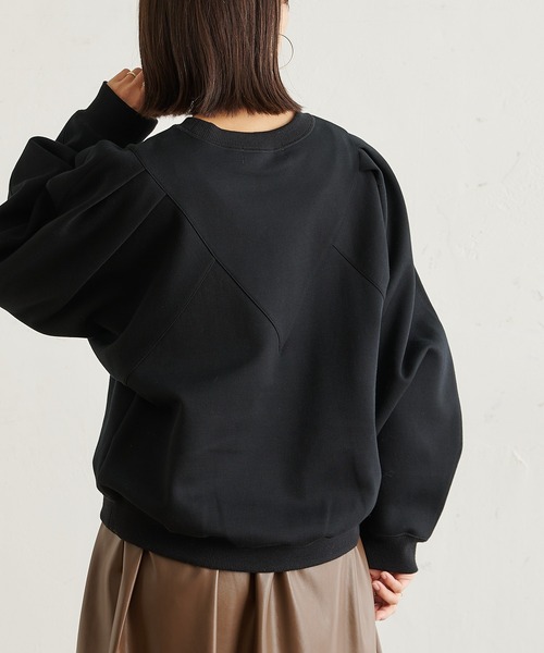 BONbazaar（ボンバザール）の「タックスリーブダンボールプルオーバー（Tシャツ/カットソー・レディース・オフホワイト/ブラック/モカ・FREE）」の21枚目の写真