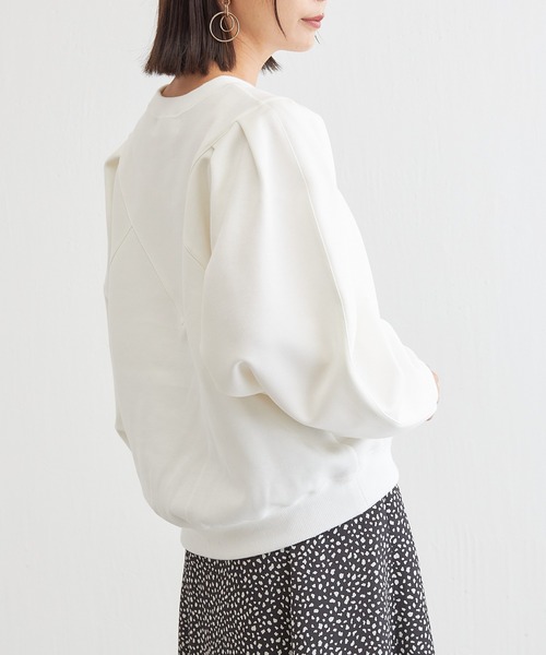 BONbazaar（ボンバザール）の「タックスリーブダンボールプルオーバー（Tシャツ/カットソー・レディース・オフホワイト/ブラック/モカ・FREE）」の13枚目の写真